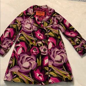 5 for $25! Missoni for Target purple floral coat size 4T-5T